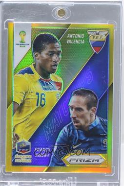 2014 Panini Prizm World Cup - Matchups - Gold Prizm #11 - Franck Ribery vs Antonio Valencia /10