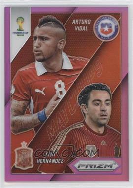 2014 Panini Prizm World Cup - Matchups - Purple Prizm #3 - Xavi Hernandez vs Arturo Vidal /99