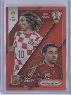 2014 Panini Prizm World Cup - Matchups - Red Prizm #25 - Xavi Hernandez vs Luka Modric /149