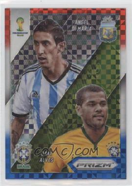 2014 Panini Prizm World Cup - Matchups - Red White & Blue Power Plaid Prizm #28 - Dani Alves vs Angel Di Maria