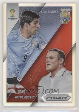 2014 Panini Prizm World Cup - Matchups - Silver Prizm #9 - Wayne Rooney vs Luis Suarez