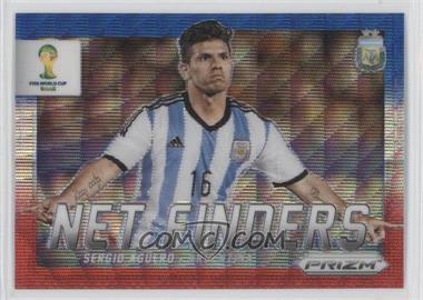 2014 Panini Prizm World Cup - Net Finders - Blue & Red Wave Prizm #3 - Sergio Aguero