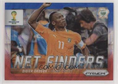 2014 Panini Prizm World Cup - Net Finders - Blue & Red Wave Prizm #8 - Didier Drogba