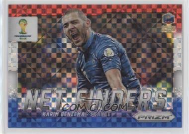 2014 Panini Prizm World Cup - Net Finders - Red White & Blue Power Plaid Prizm #10 - Karim Benzema