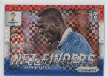 2014 Panini Prizm World Cup - Net Finders - Red White & Blue Power Plaid Prizm #17 - Mario Balotelli