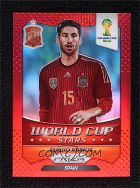 2014 Panini Prizm World Cup - Stars - Red Prizm #34 - Sergio Ramos /149