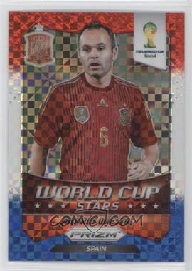 2014 Panini Prizm World Cup - Stars - Red White & Blue Power Plaid Prizm #30 - Andres Iniesta