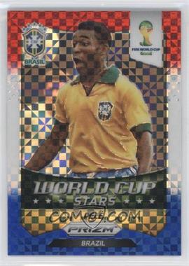 2014 Panini Prizm World Cup - Stars - Red White & Blue Power Plaid Prizm #41 - Pele