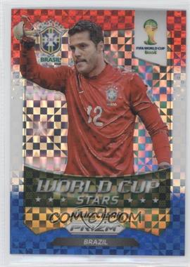 2014 Panini Prizm World Cup - Stars - Red White & Blue Power Plaid Prizm #6 - Julio Cesar