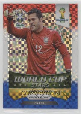 2014 Panini Prizm World Cup - Stars - Red White & Blue Power Plaid Prizm #6 - Julio Cesar