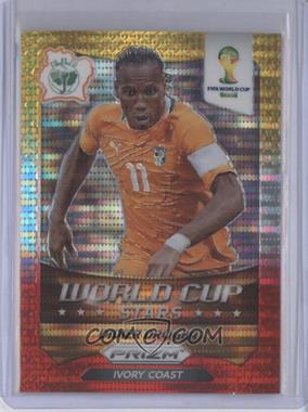 2014 Panini Prizm World Cup - Stars - Yellow & Red Pulsar Prizm #11 - Didier Drogba