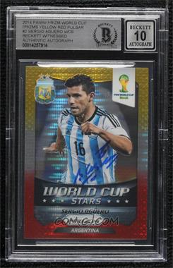 2014 Panini Prizm World Cup - Stars - Yellow & Red Pulsar Prizm #2 - Sergio Aguero [BAS BGS Authentic]