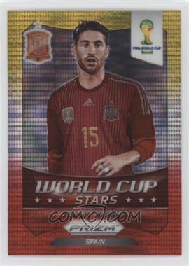 2014 Panini Prizm World Cup - Stars - Yellow & Red Pulsar Prizm #34 - Sergio Ramos