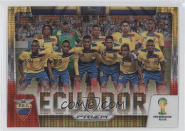 2014 Panini Prizm World Cup - Team Photos - Yellow & Red Pulsar Prizm #12 - Ecuador