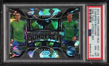 2014 Topps Chrome MLS - One-Two - Atomic Refractor #OT-DE - Clint Dempsey, Brad Evans /10 [PSA 8 NM‑MT]