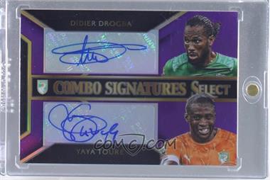 2015-16 Panini Select - Combo Signatures - Purple Prizm #CS-DT - Didier Drogba, Yaya Toure /4