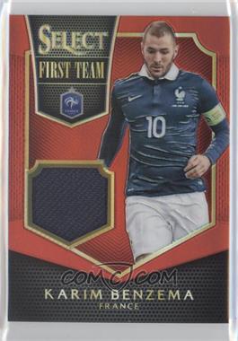2015-16 Panini Select - First Team Swatches - Red Prizm #FT-KB - Karim Benzema /49