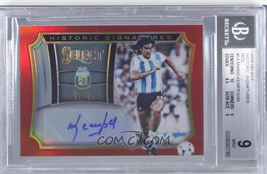 2015-16 Panini Select - Historic Signatures - Red Prizm #HS-MKE - Mario Kempes /49 [BGS 9 MINT]