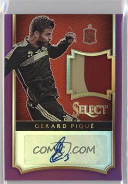 2015-16 Panini Select - Jersey Autographs - Purple Prizm Prime #JA-GP - Gerard Pique /7