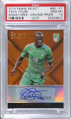 2015-16 Panini Select - Signatures - Orange Prizm #SS-YT - Yaya Toure /75 [PSA 10 GEM MT]