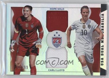 2015 Panini USA Soccer National Team - USA Dual Memorabilia #5 - Carli Lloyd, Hope Solo /99
