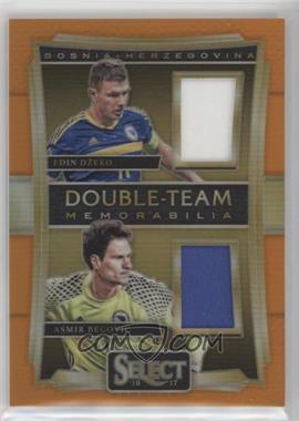 2016-17 Panini Select - Double Team Memorabilia - Orange Prizm #DT-DB - Edin Dzeko, Asmir Begovic /75