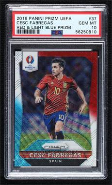 2016 Panini Prizm UEFA Euro - [Base] - Red & Light Blue Prizm #37 - Cesc Fabregas [PSA 10 GEM MT]