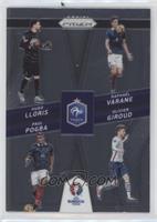 Hugo Lloris, Raphaël Varane, Paul Pogba, Olivier Giroud