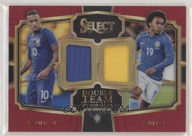 2017-18 Panini Select - Double Team Memorabilia - Maroon Prizm #DT-BR1 - Neymar Jr, Willian /199