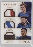 Antoine Griezmann, Olivier Giroud, Anthony Martial #/25