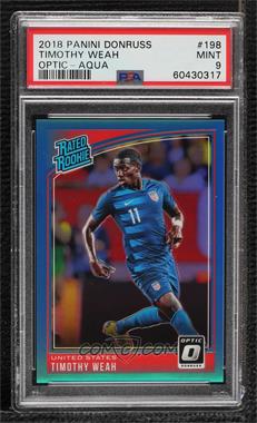 2018-19 Panini Donruss - [Base] - Optic Aqua #198 - Rated Rookie - Timothy Weah /149 [PSA 9 MINT]