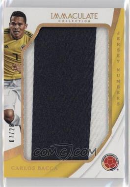 2018-19 Panini Immaculate Collection - Jersey Numbers #JN-CBA - Carlos Bacca /28