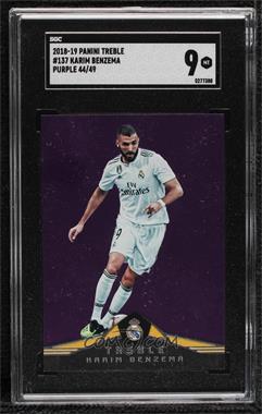 2018-19 Panini Treble - [Base] - Purple #137 - Karim Benzema /49 [SGC 9 MINT]