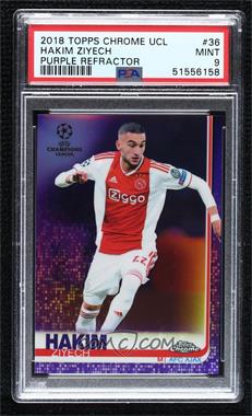 2018-19 Topps Chrome UCL - [Base] - Purple Refractor #36 - Hakim Ziyech /250 [PSA 9 MINT]