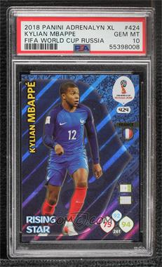 2018 Panini Adrenalyn XL Fifa World Cup - [Base] #424 - Rising Star - Kylian Mbappe [PSA 10 GEM MT]