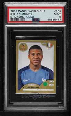 2018 Panini World Cup Russia Album Stickers - [Base] - Gold Edition #209 - Kylian Mbappe [PSA 9 MINT]