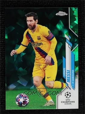 2019-20 Topps Chrome UCL Sapphire Edition - [Base] - Green Refractor #1.2 - Image Variation - Lionel Messi (Yellow Kit) /75