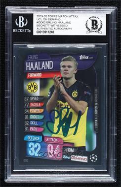 2019-20 Topps UCL Match Attax On Demand - [Base] #OD62 - Erling Haaland [BAS BGS Authentic]