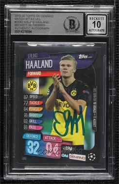 2019-20 Topps UCL Match Attax On Demand - [Base] #OD62 - Erling Haaland [BAS BGS Authentic]