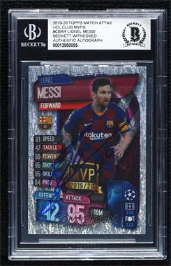 2019-20 Topps UCL Match Attax US Edition - Club MVPs #C BAR - Lionel Messi [BAS BGS Authentic]