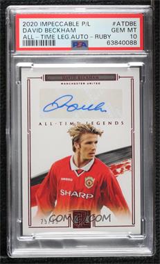 2020-21 Panini Impeccable Premier League - All-Time Legends Autographs - Ruby #AT-DBE - David Beckham /35 [PSA 10 GEM MT]