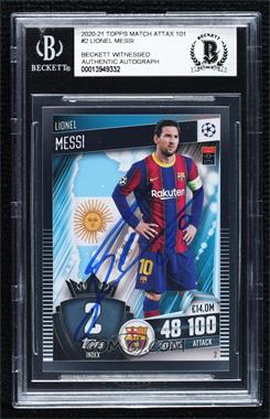 2020-21 Topps Match Attax 101 - [Base] #2 - Lionel Messi [BAS BGS Authentic]