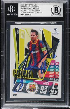 2020-21 Topps Match Attax UCL Extra - Captains #CP 11 - Lionel Messi [BAS BGS Authentic]