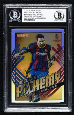 2020-21 Topps Merlin Collection Chrome UCL - Ageless Alchemy #AA-LM - Lionel Messi [BAS Authentic]