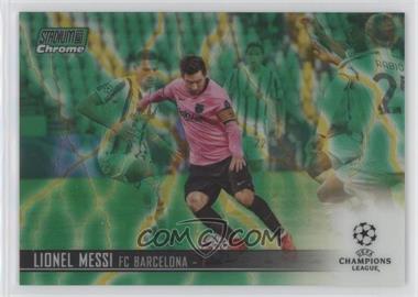2020-21 Topps Stadium Club Chrome UCL - [Base] - Green Yellow Electric Refractor #1 - Lionel Messi /75