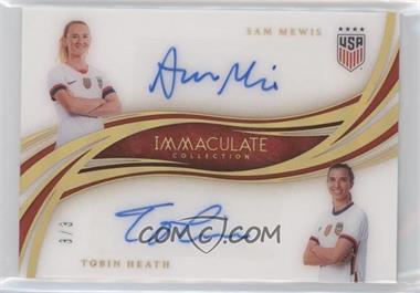 2020 Panini Immaculate Collection - Dual Autographs - Gold #D-MH - Sam Mewis, Tobin Heath /3