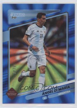 2021-22 Panini Donruss Road to Qatar - [Base] - Holo Blue Laser #8 - Angel Di Maria /49