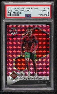 2021-22 Panini Mosaic FIFA Road to World Cup - [Base] - Pink Mosaic Prizm #114 - Cristiano Ronaldo /25 [PSA 10 GEM MT]