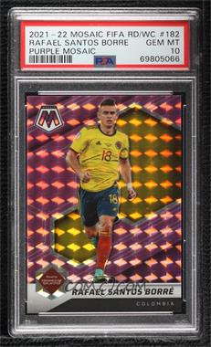 2021-22 Panini Mosaic FIFA Road to World Cup - [Base] - Purple Mosaic Prizm #182 - Rafael Santos Borre /49 [PSA 10 GEM MT]