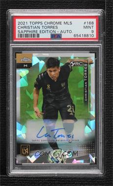 2021 Topps Chrome MLS Sapphire Edition - [Base] - Autographs #168 - Christian Torres [PSA 9 MINT]